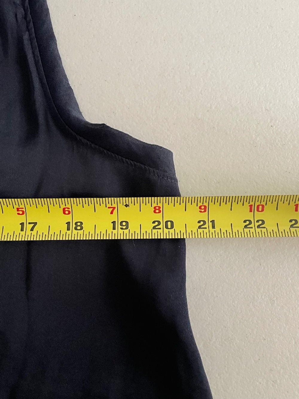 Navy Blue Satin Chiffon Asymmetrical Handkerchief-hem Tank Top Coastal, Medium - Picture 7 of 10